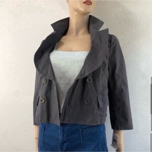 Sashimi Double-Breasted Sashimi cropped jacket/blazer button front stripe size:M